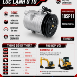 Lốc Điều Hòa Komatsu 55 STAL ST091012 (10SP11, 2A, 12V)